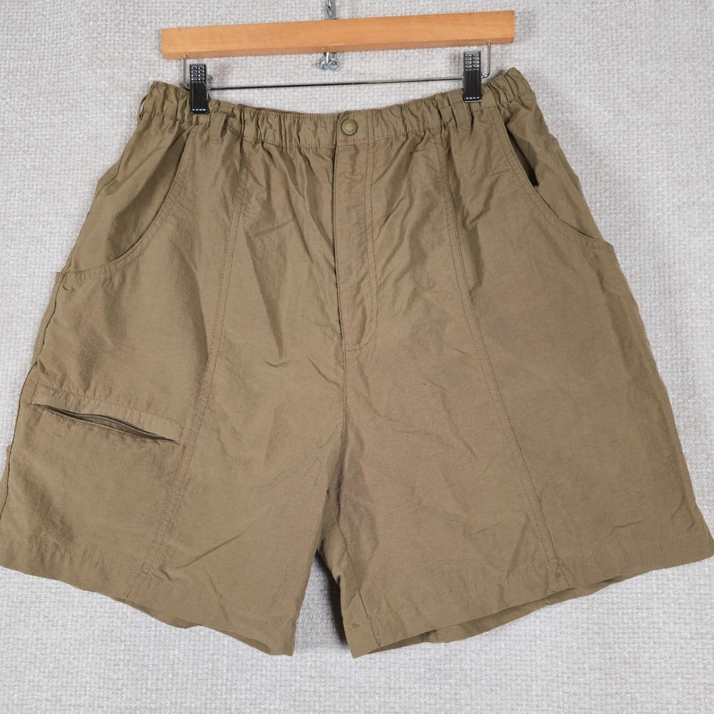 Cabelas Mens Sz XL‎ Shorts Brown Nylon Hiking Fishing Cargo Quick Dry Inseam 6